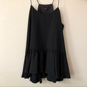 Tibi Black Silk Strappy Ruffle Cami (Size 2)